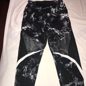 Victoria Secret PINK Cropped Black Mesh Leggings